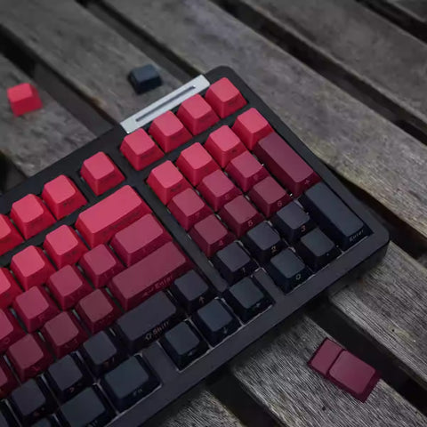 Cool Red Gradient PBT ISO Backlit Keycap Set