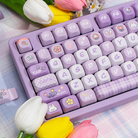 Purple Bunny Theme Keycap Set