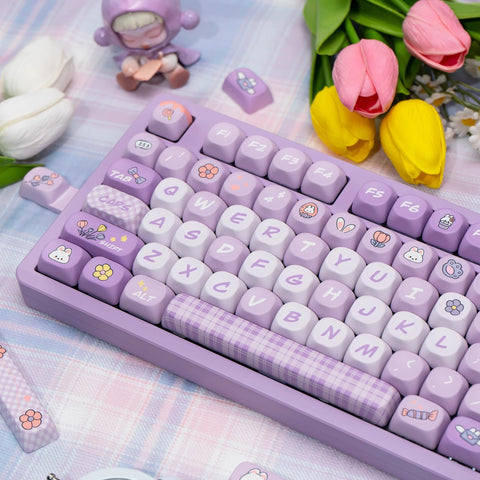 Purple Bunny Theme Keycap Set
