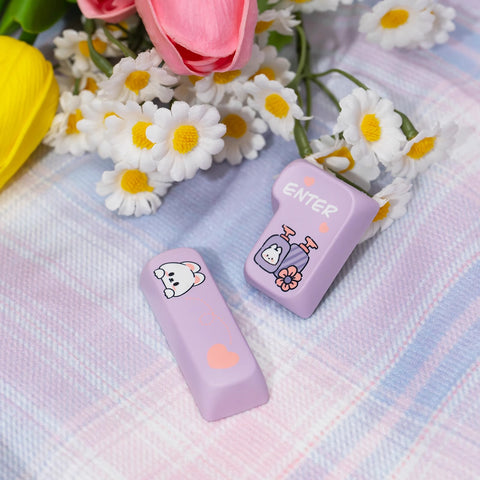 Purple Bunny Theme Keycap Set