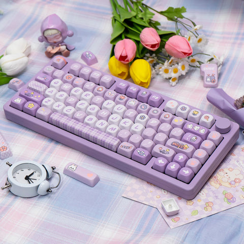 Purple Bunny Theme Keycap Set