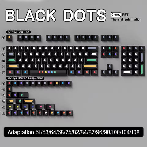 Cool Dots Theme PBT Artisan Keycap Set