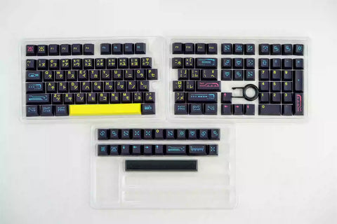 Cool Techno Theme PBT Japanese Keycap Set