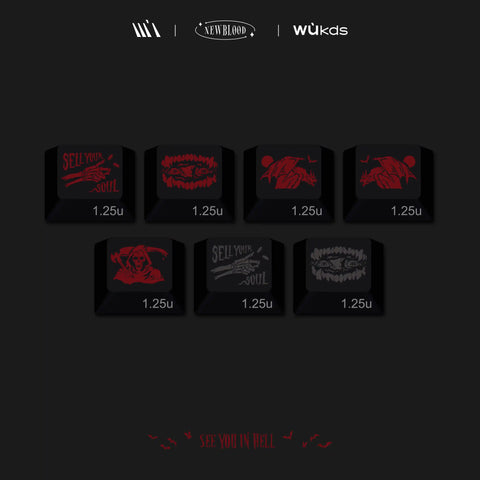 Cool Blood Theme Red Gradient Keycap Set