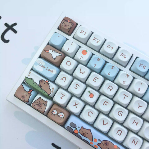 Cute Capybara Theme Artisan Keycap Set