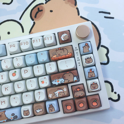 Cute Capybara Theme Artisan Keycap Set