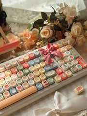 Cute Ramen Food Inspired PBT MOA Keycap Set for Mechanical Keyboard, MOA Profile, PBT Dye Sub, Gamer Girl Gift Ideas, MX Switch, 132pcs