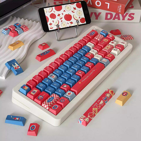 Cute Red Apple Pie Theme Keycap Set