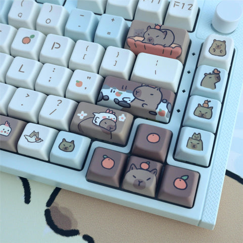 Cute Capybara Theme Artisan Keycap Set
