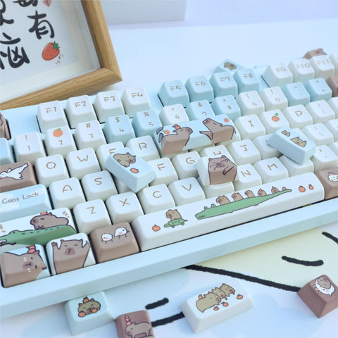 Cute Capybara Theme Artisan Keycap Set