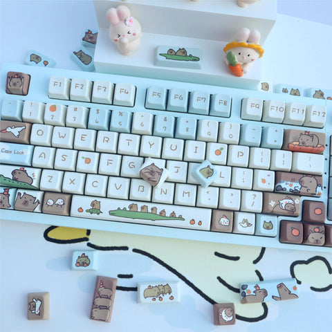 Cute Capybara Theme Artisan Keycap Set