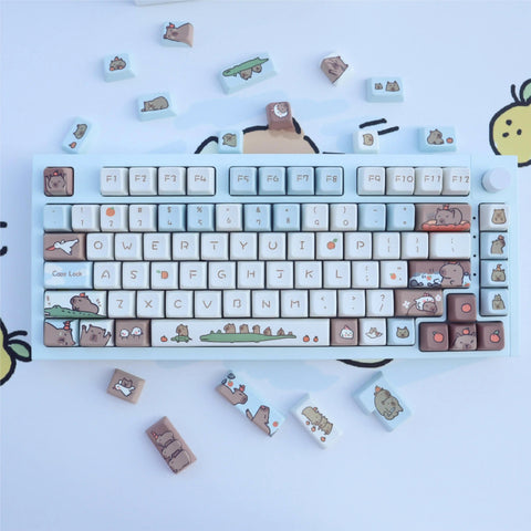Cute Capybara Theme Artisan Keycap Set