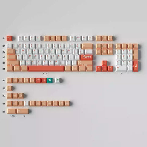 Creamy Peach Theme Pastel Keycap Set - KeyArtisan®