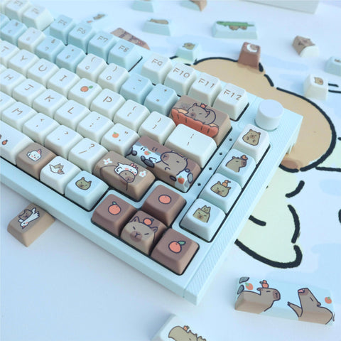 Cute Capybara Theme Artisan Keycap Set