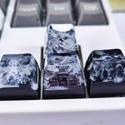 Cool Black Fuji Mountain Artisan Resin Keycap
