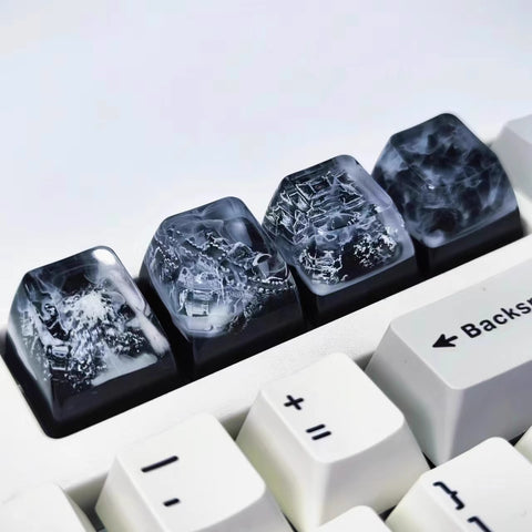 Cool Black Fuji Mountain Artisan Resin Keycap
