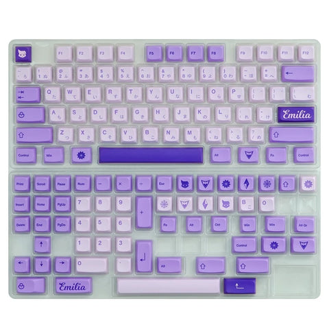 Cute Purple Re-Zero Emilia Theme Keycap Set