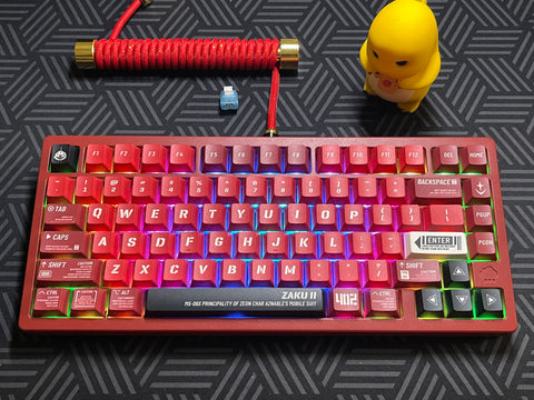 Cool Red ZAKU Mecha Warrior Keycap Set