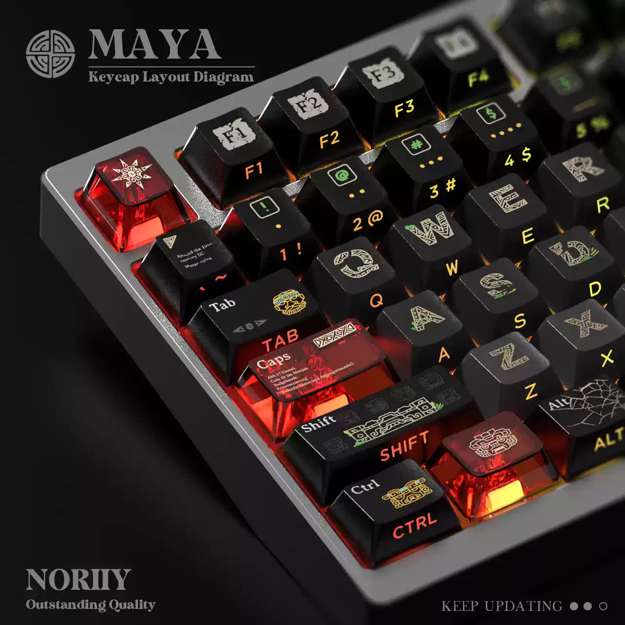 Cool Maya Aztec Theme Backlit Keycap Set for Mechanical Keyboard