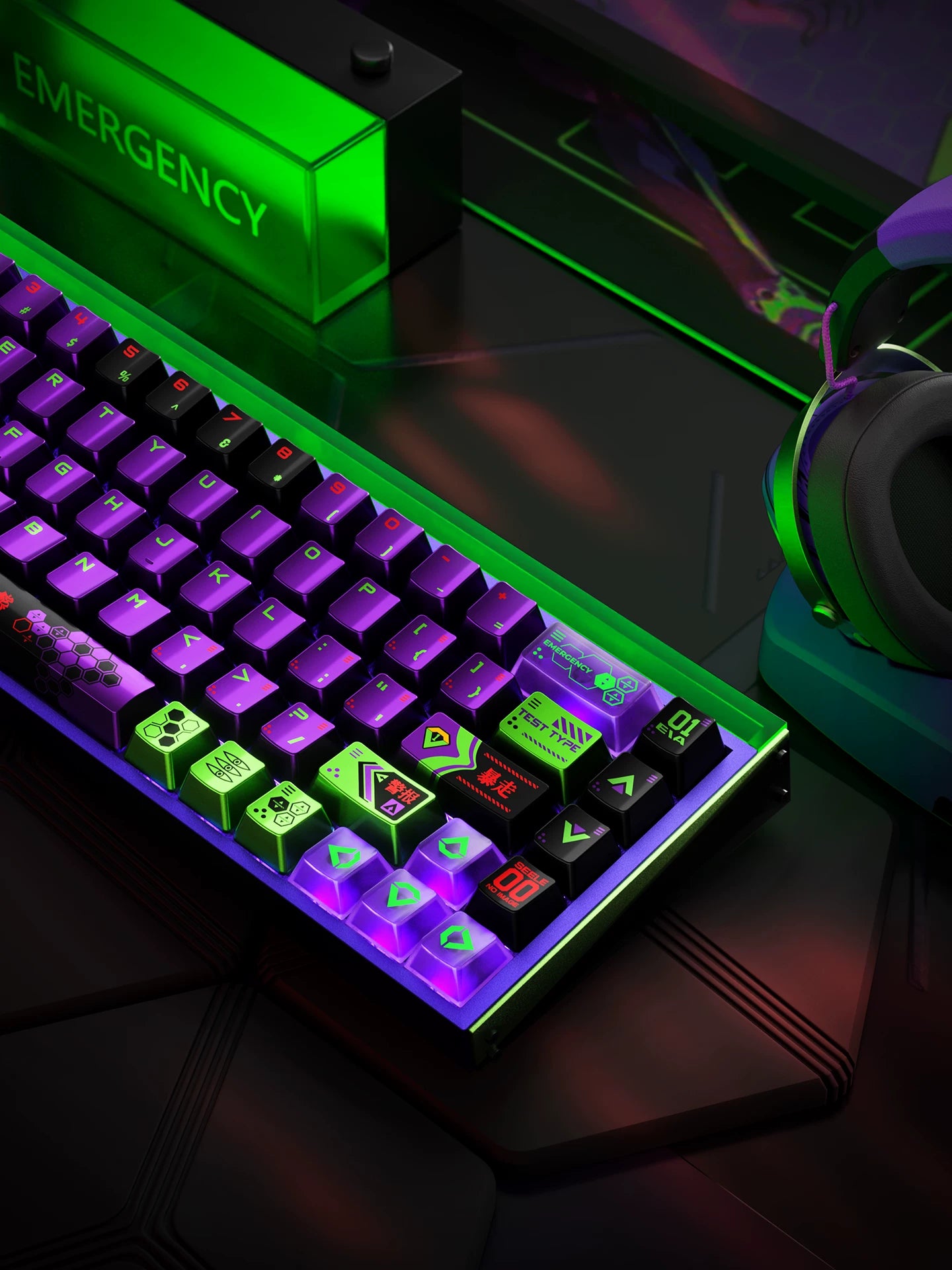 PIIFOX Eva Unit-01 Metallic Style Keycap Set