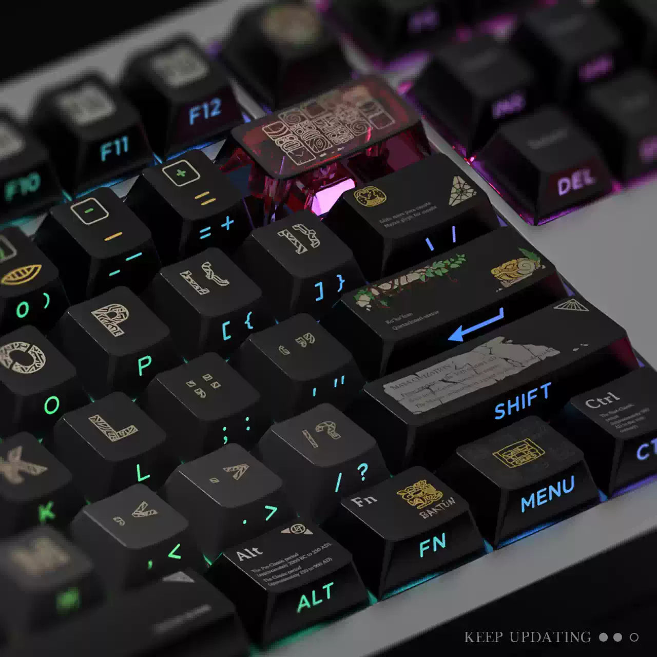 Cool Maya Aztec Theme Backlit Keycap Set for Mechanical Keyboard