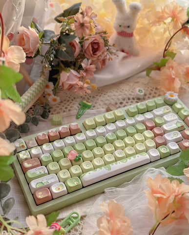 Milk Fruit Original Factory Keycap Customization Keycap Mechanical Keyboard Magnetic Shaft Love Personalized PBT Five-Sided Hot-Sublimation Keycap