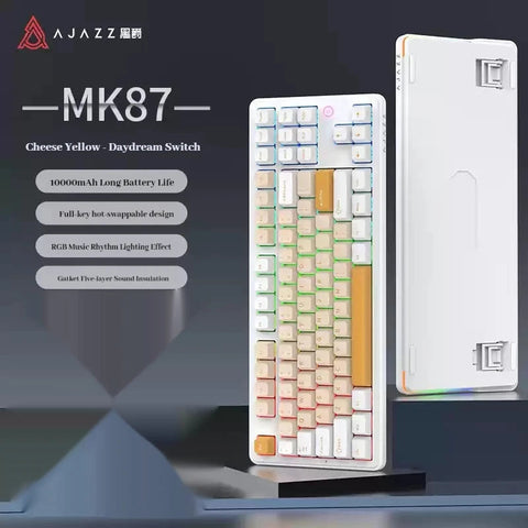 AJAZZ MK87 Mechanical Keyboard Tri-mode Gasket Structure Hot Swap