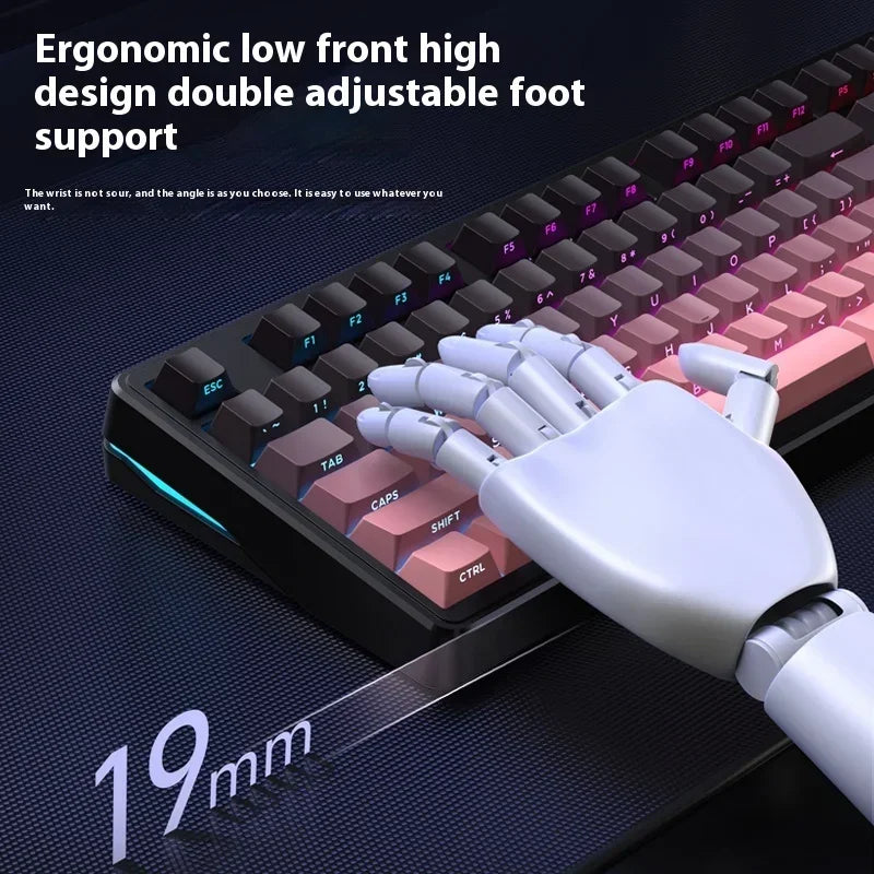 Riccks RS8 V2 Wireless Gaming Mechanical Keyboard Bluetooth 2.4G Wired 8000mAh RGB Hotswap Support QMK-VIA Gamer Keyboard