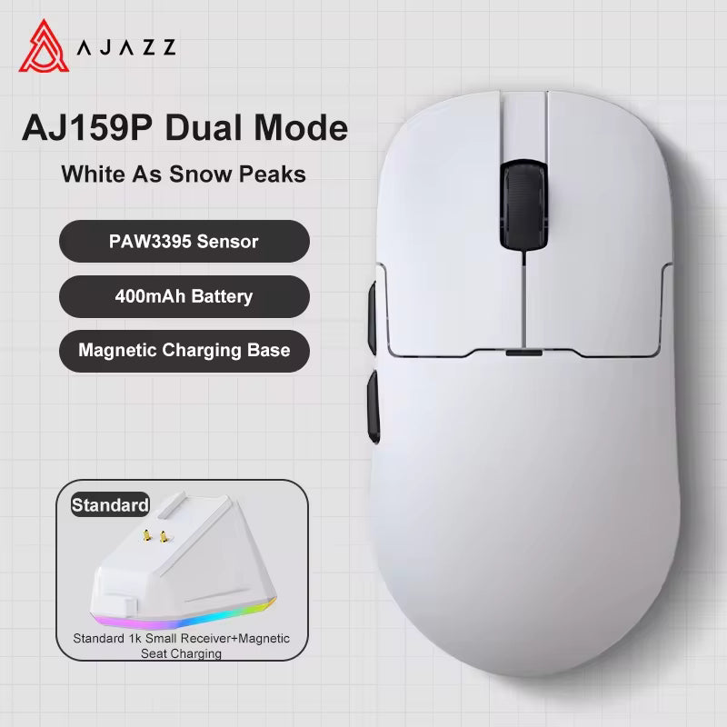 AJAZZ AJ159 APEX/AJ159PRO Wireless Gamer Mouse with RGB Magnetic Charging Base Lightweight AJ159P Gaming Mouse for PC Laptop