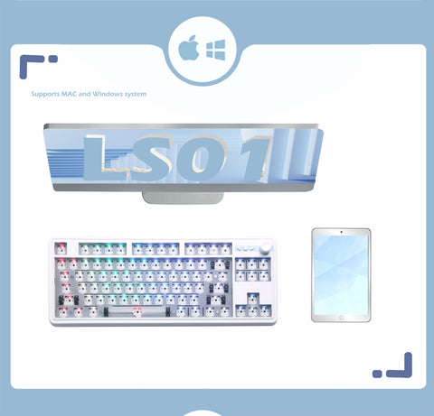 ZUOYA LS01 Gamer Keyboard Kit Hot-Swap 3Mode USB/2.4G/Bluetooth Wireless Keyboard RGB Backlit Gasket Structure keyboard kit