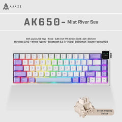 AJAZZ AK650 65% Compact Tri - Mode Mechanical Keyboard - KeyArtisan