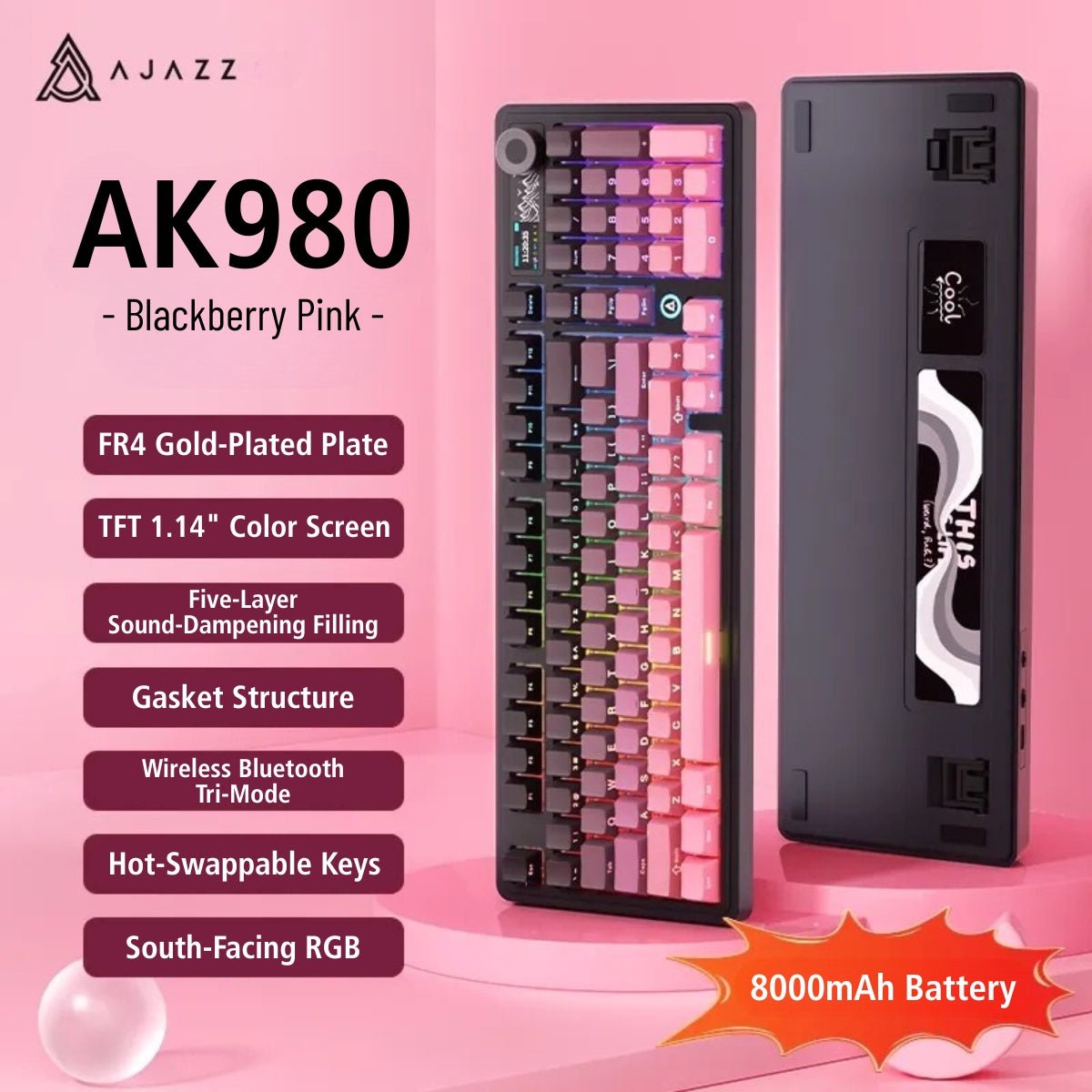 AJAZZ AK980 V2 Full-Size Tri-Mode Mechanical Keyboard – KeyArtisan