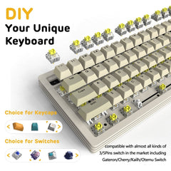 AJAZZ AKC087 TKL Layout Tri - Mode Mechanical Keyboard - Black - KeyArtisan