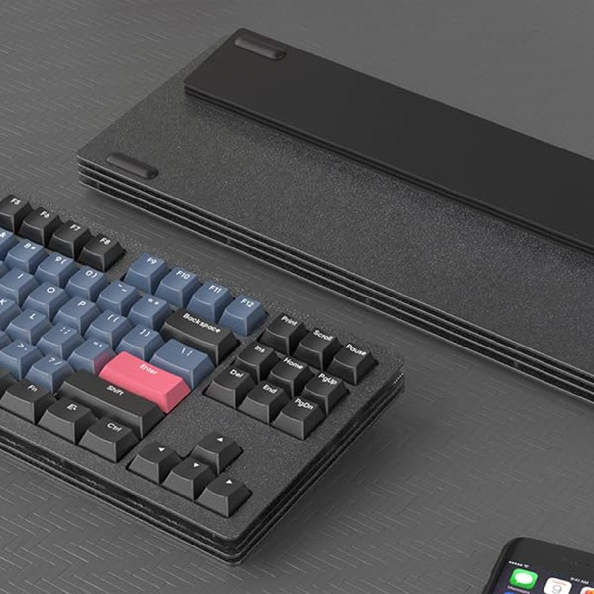 AJAZZ AKC087 TKL Layout Tri - Mode Mechanical Keyboard - Black - KeyArtisan