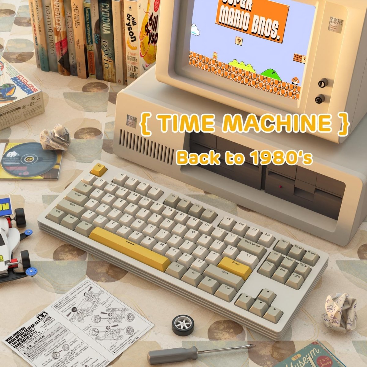 AJAZZ AKC087 TKL Layout Tri - Mode Mechanical Keyboard - Black - KeyArtisan