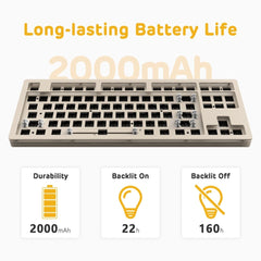 AJAZZ AKC087 TKL Layout Tri - Mode Mechanical Keyboard - Black - KeyArtisan