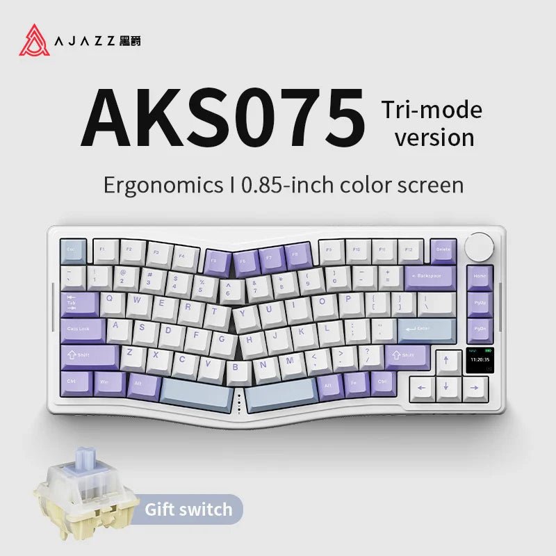 AJAZZ AKS075 Alice Tri-Mode Mechanical Keyboard – KeyArtisan AJAZZ AKS075 Alice Tri-Mode Mechanical Keyboard – KeyArtisan