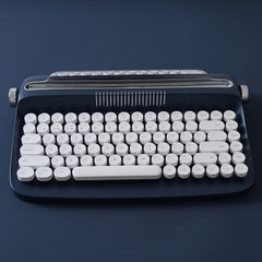 1pc YUNZII Retro Wireless BT Aesthetic Keyboard, Ergonomic Round Key Design, Multi-Device Connectivity, Hotkeys & Media Keys, with Adjustable Stand, Non-Rechargeable AAA Battery, for 36V Max Operating Voltage