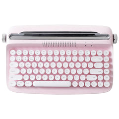 YUNZII Retro Typewriter Wireless BT Keyboard – YUNZII ACTTO B303, Membrane Keyboard, Ergonomic Round Keys, Multi-Device, Adjustable Stand, Hotkeys, AAA Battery Powered