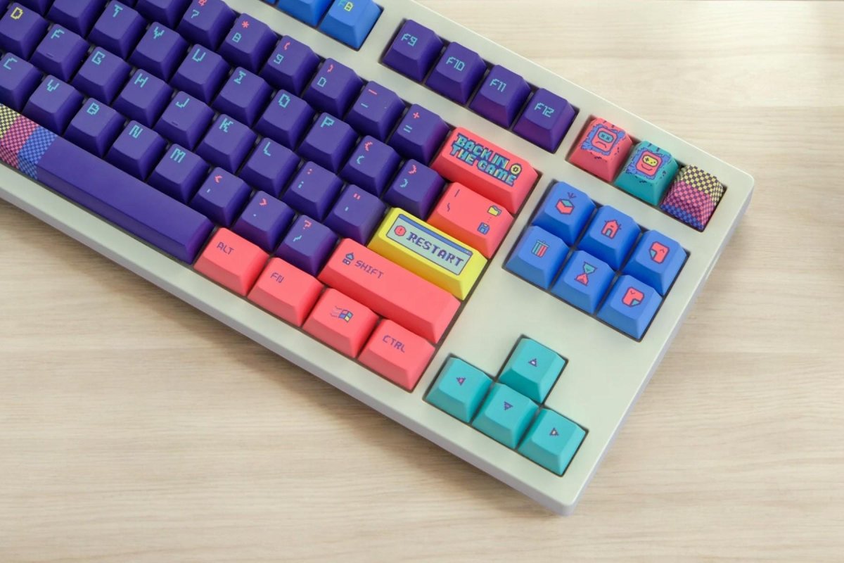 Back In The Game Themed Retro Keycap Set - KeyArtisan