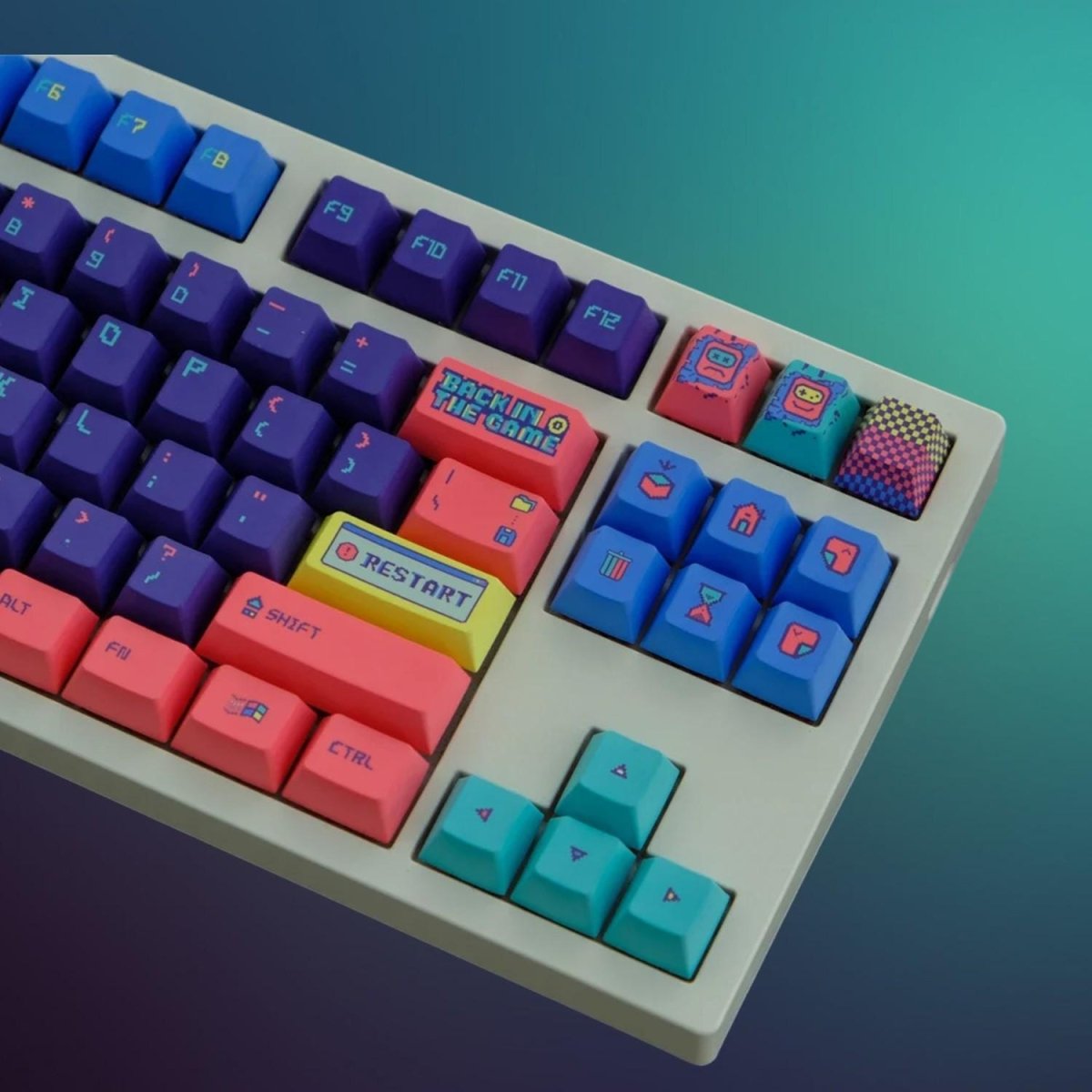 Back In The Game Themed Retro Keycap Set - KeyArtisan