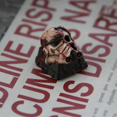 Battle - Damaged Skull Resin Artisan Keycap - KeyArtisan