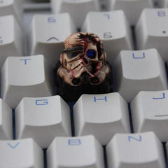 Battle - Damaged Skull Resin Artisan Keycap - KeyArtisan