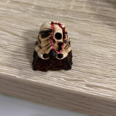 Battle - Damaged Skull Resin Artisan Keycap - KeyArtisan