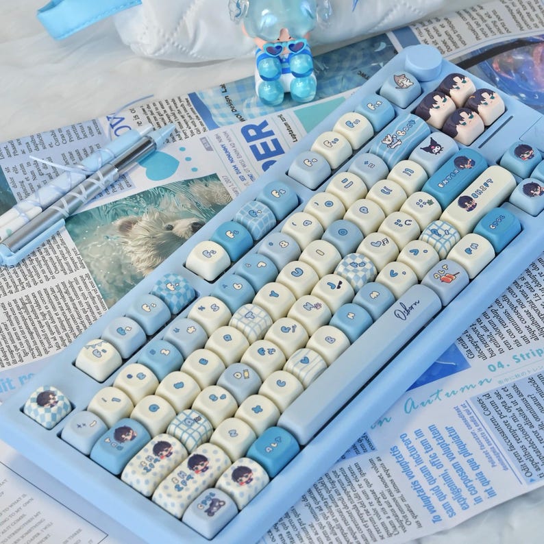 Blue Artisan Chibi Style Anime Keycap Set - KeyArtisan