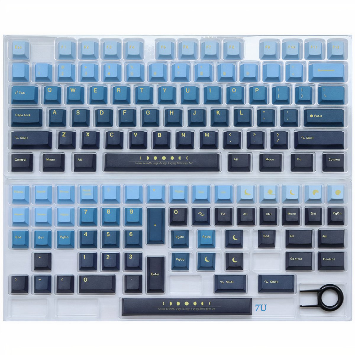 Blue Moonrise Theme Gradient Keycap Set - KeyArtisan