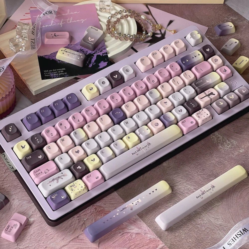 Butterfly Theme PBT SOA Artisan Keycap Set - KeyArtisan