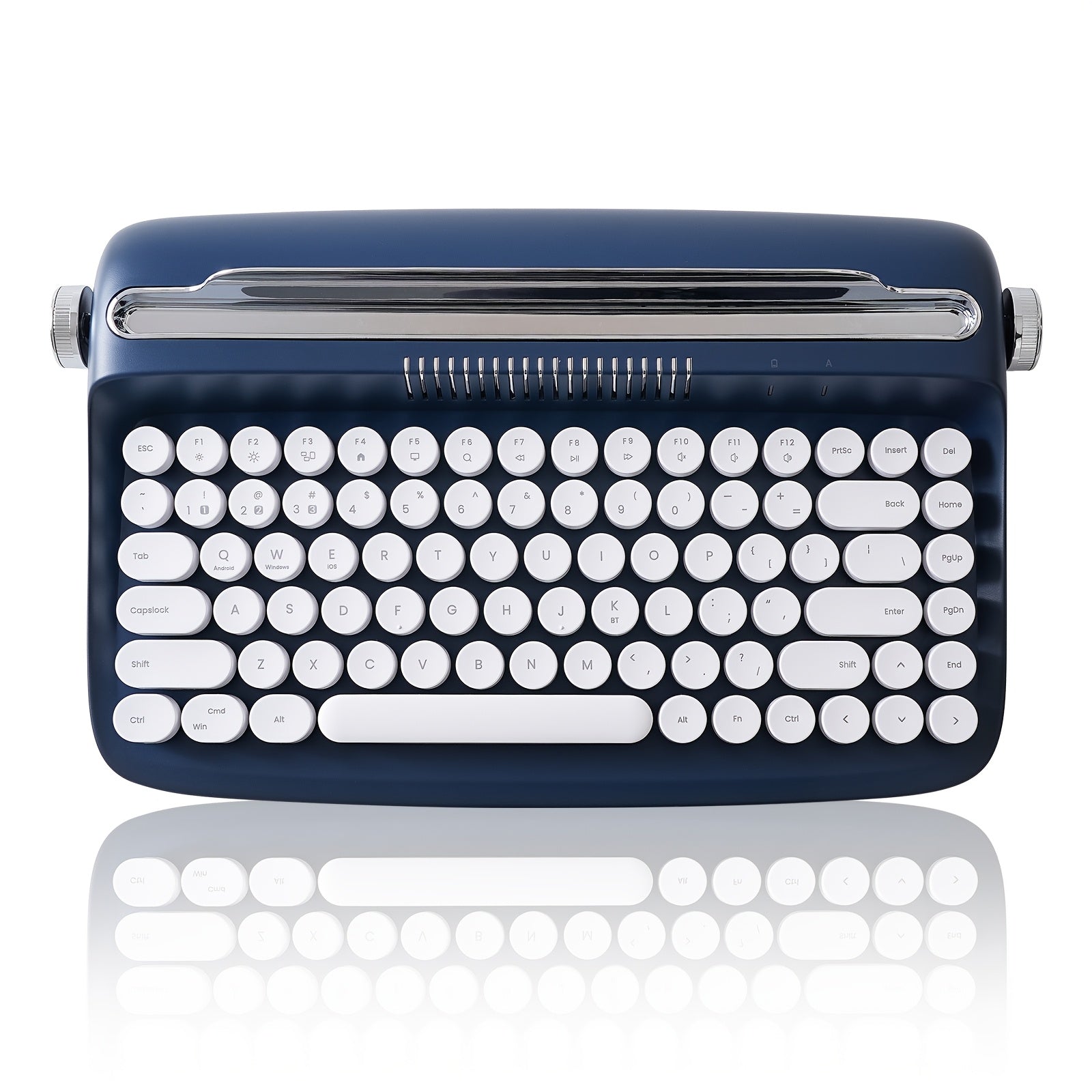 1pc YUNZII Retro Wireless BT Aesthetic Keyboard, Ergonomic Round Key Design, Multi-Device Connectivity, Hotkeys & Media Keys, with Adjustable Stand, Non-Rechargeable AAA Battery, for 36V Max Operating Voltage