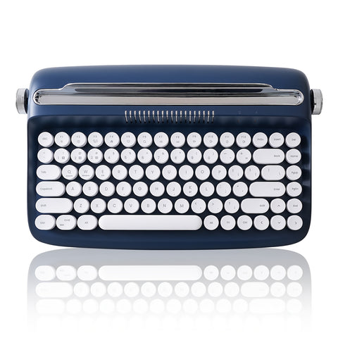 1pc YUNZII Retro Wireless BT Aesthetic Keyboard, Ergonomic Round Key Design, Multi-Device Connectivity, Hotkeys & Media Keys, with Adjustable Stand, Non-Rechargeable AAA Battery, for 36V Max Operating Voltage