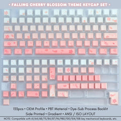 Cherry Blossom Theme Gradient Pink Keycap Set - KeyArtisan